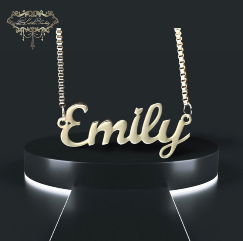 Classic Name Necklace (Box Chain)